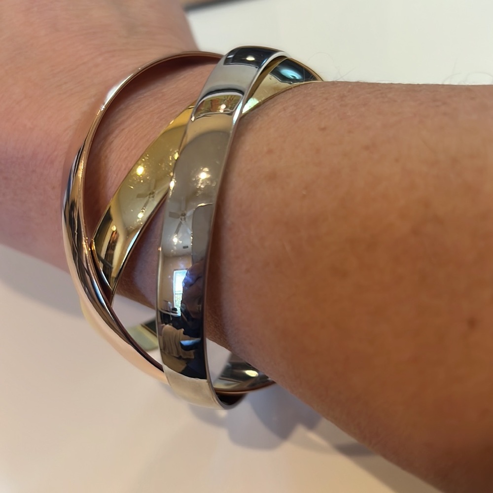 White Yellow Rose Gold Three-Band bracelet